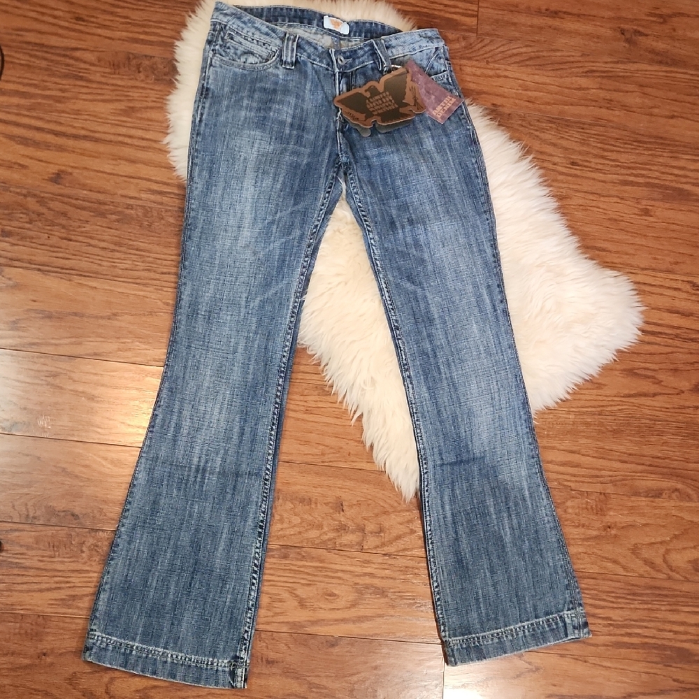 Antik Embroidered Pocket Bootcut Dark Wash Jeans - Picture 2 of 9
